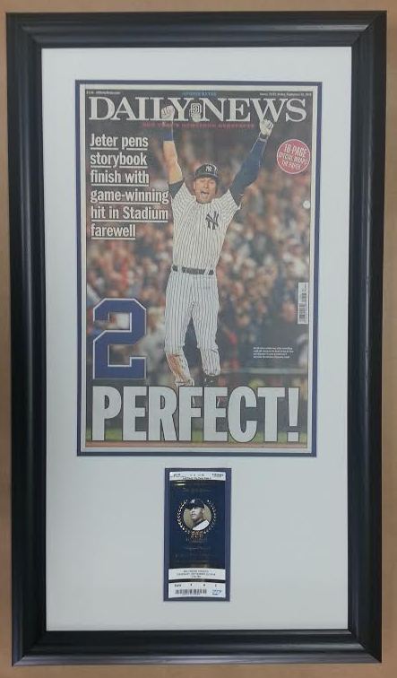 Framed Derek Jeter Newspaper and Yankee Stadium Ticket! – Columbia Frame  Shop